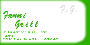 fanni grill business card